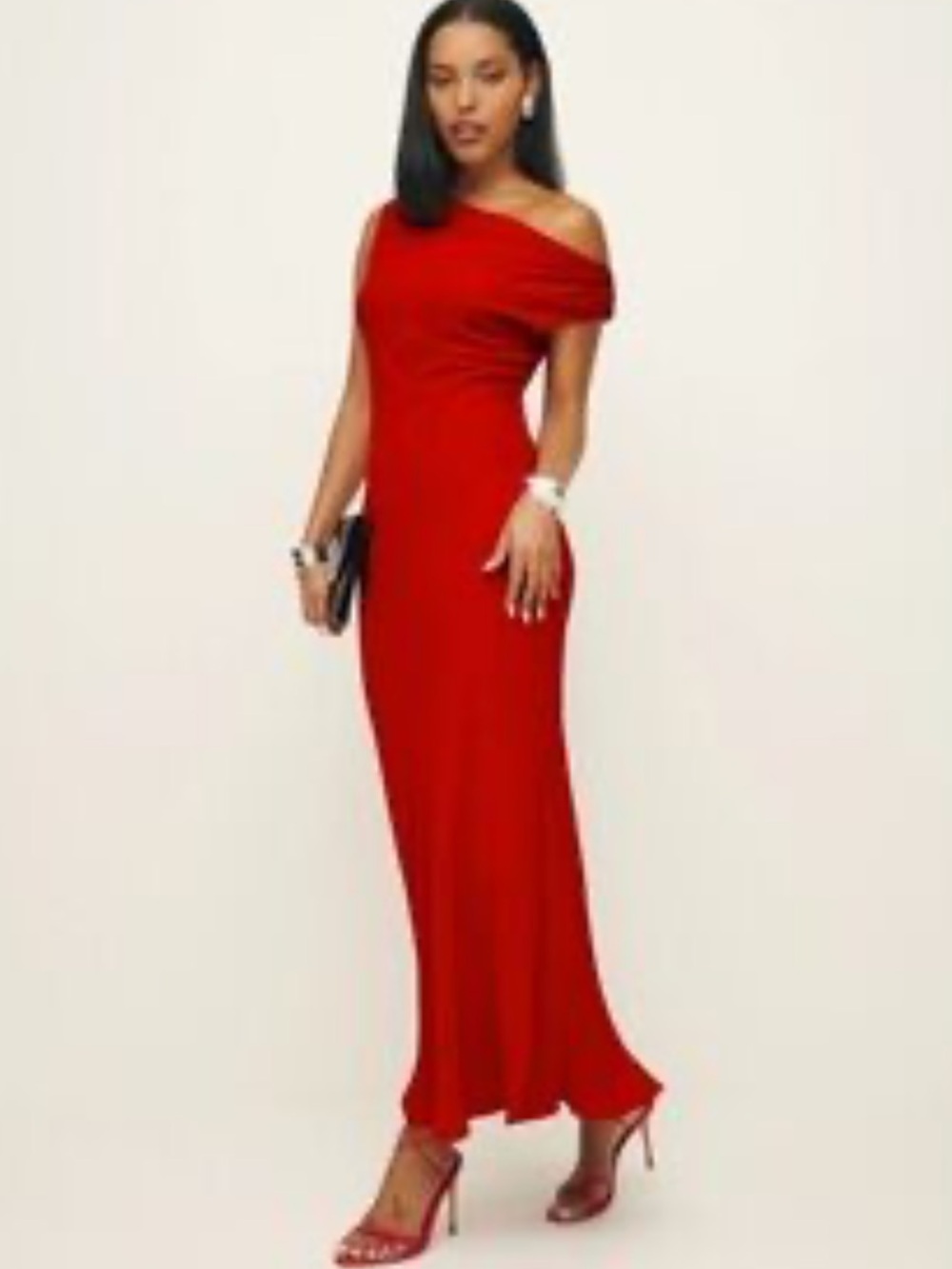 Reformation Costanza Off the Shoulder Maxi Dress in Lipstick Women’s 0!